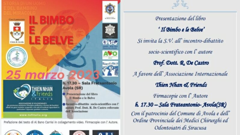 Avola, domani presentazione de “Il bimbo e le belve”, appuntamento in sala Frateantonio con l’autore De Castro